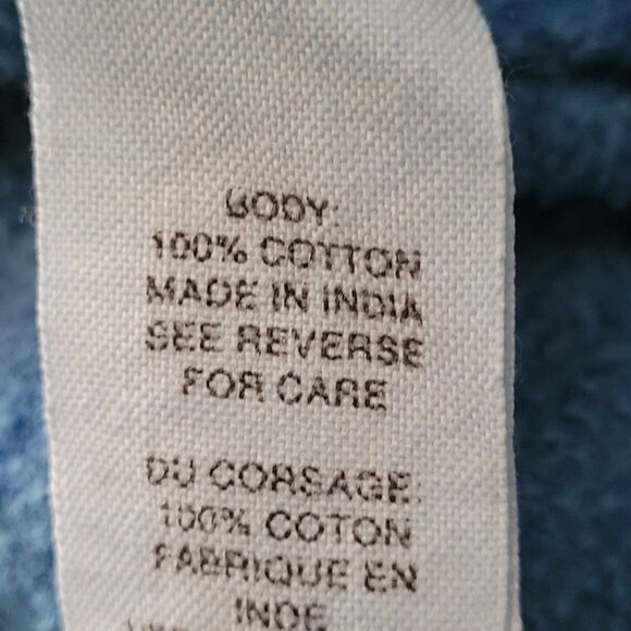 Free People Hoodie Women M Blue Tie Dye Embroidered Flying Birds Full Zip - Picture 16 of 16